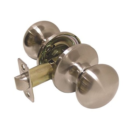 Portland Home Series Mushroom Door Knobset Privacy Satin Nickel